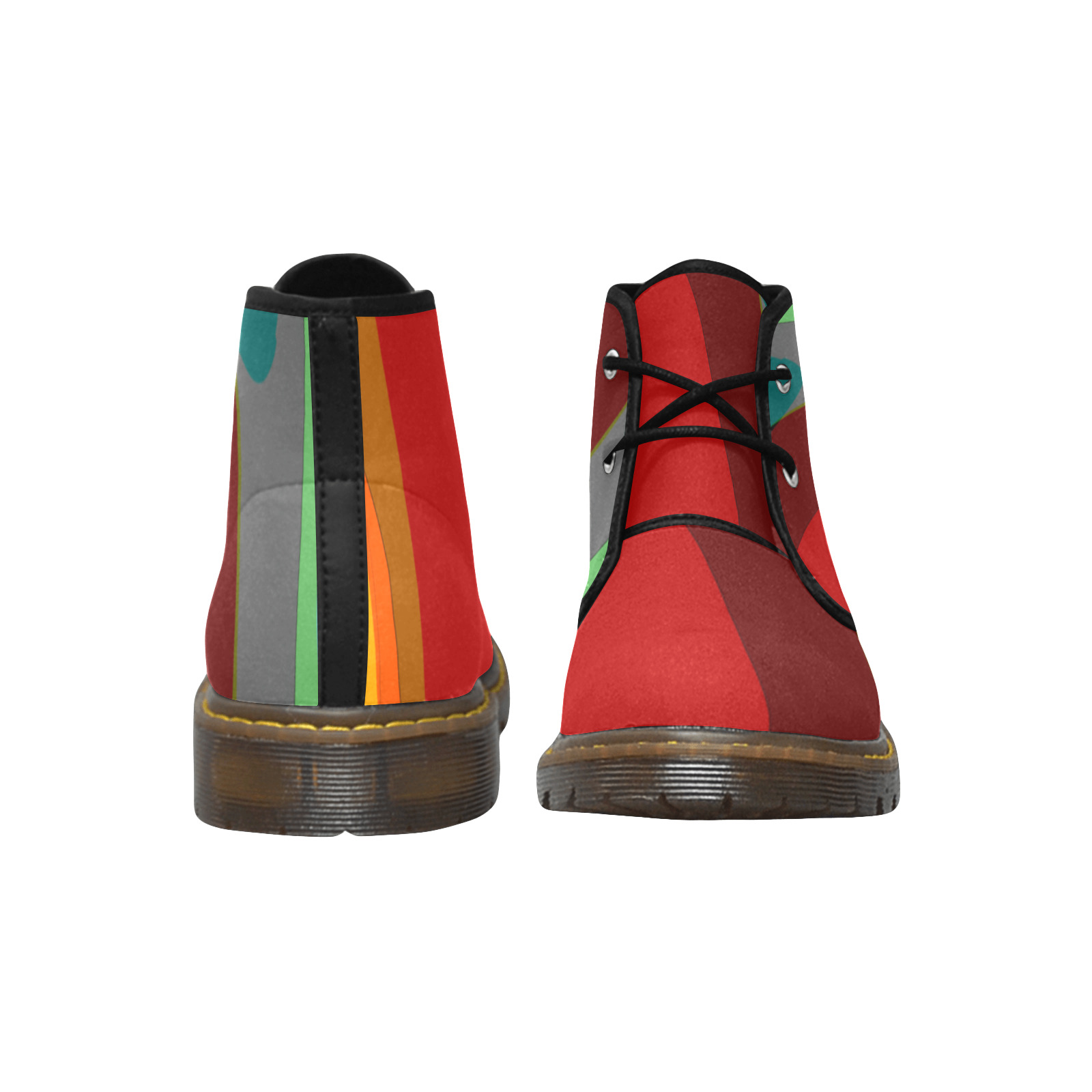 Colorful Abstract 118 Men's Nubuck Chukka Boots (Model 2402)