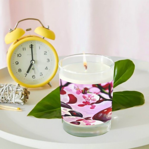 Abstract Cherries Transparent Candle Cup (Jasmine)