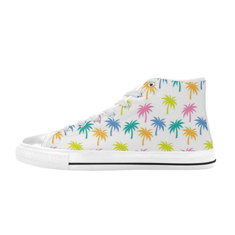 Adorable Palm Trees High Top Canvas Shoes for Kid (Model 017)