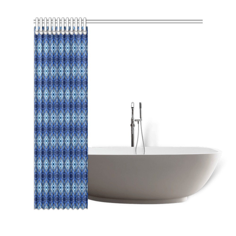 blue and white repeating pattern Shower Curtain 69"x72"