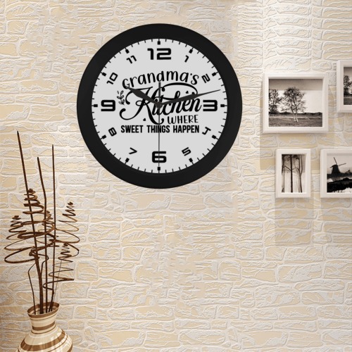 Grandmas Kitchen Where Sweet Things Happen Circular Plastic Wall clock