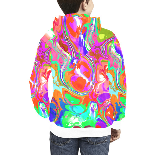 Psychedelic Abstract Marble Artistic Dynamic Paint Art Kids' All Over Print Hoodie (Model H38)
