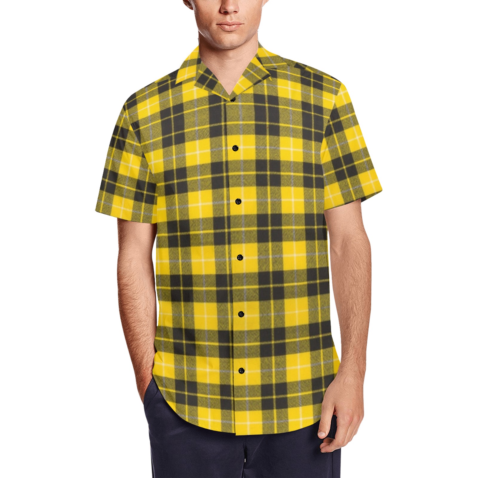 Barclay Dress Modern Men's Short Sleeve Shirt with Lapel Collar (Model T54)
