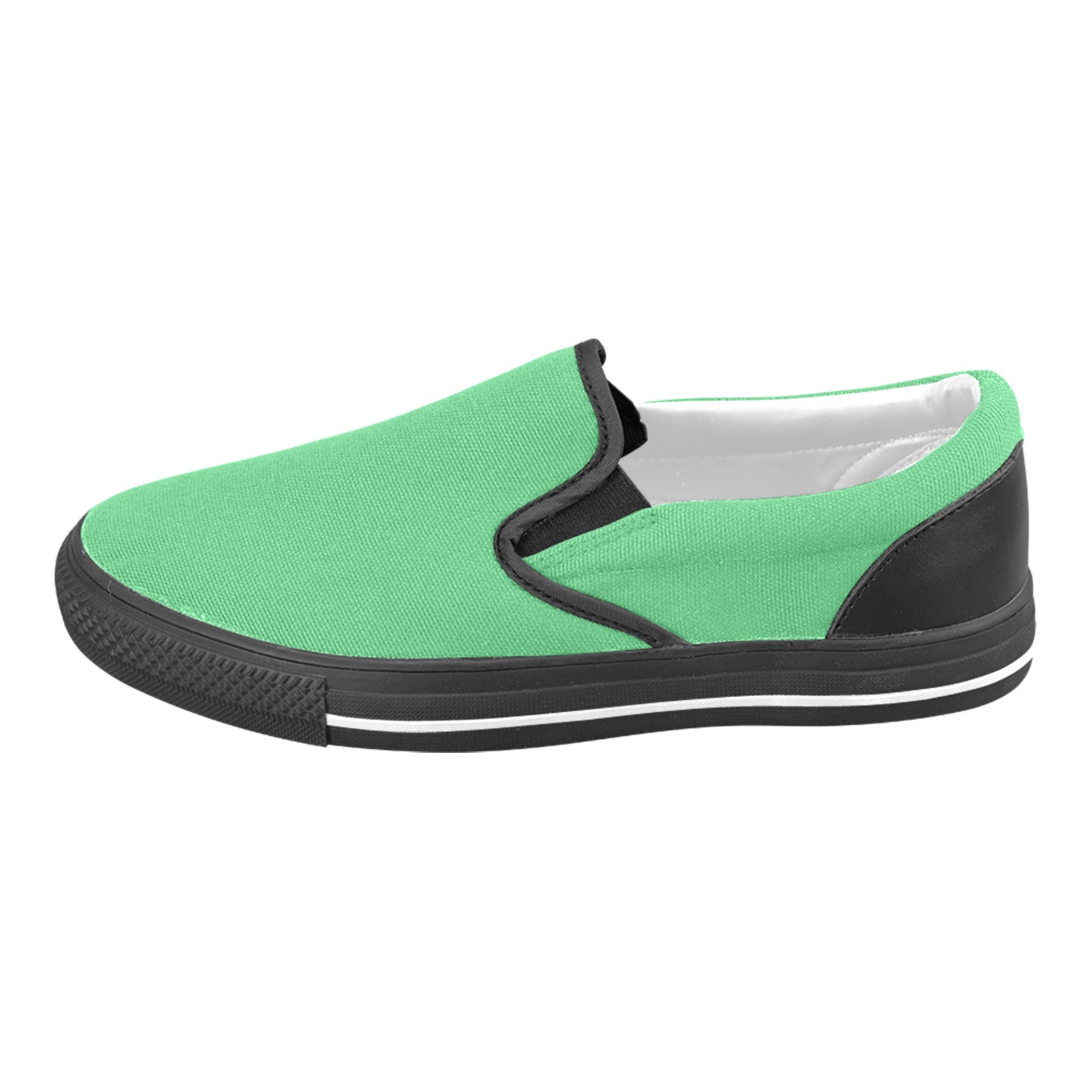 color Paris green Men's Slip-on Canvas Shoes (Model 019)