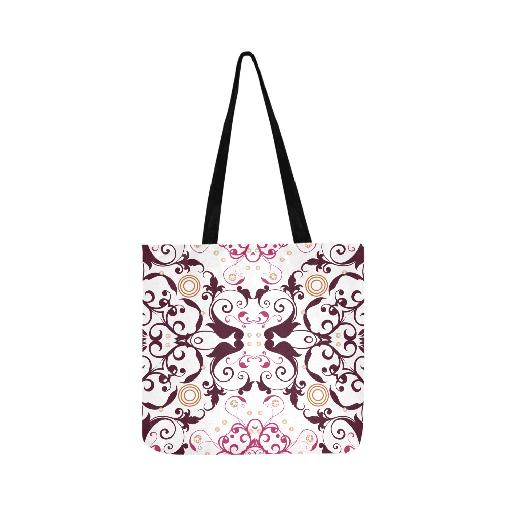 Abstract purple floral pattern Reusable Shopping Bag Model 1660 (Two sides)