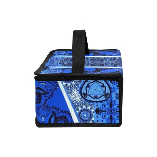 arabesques dark blue Portable Insulated Lunch Bag (Model 1727)