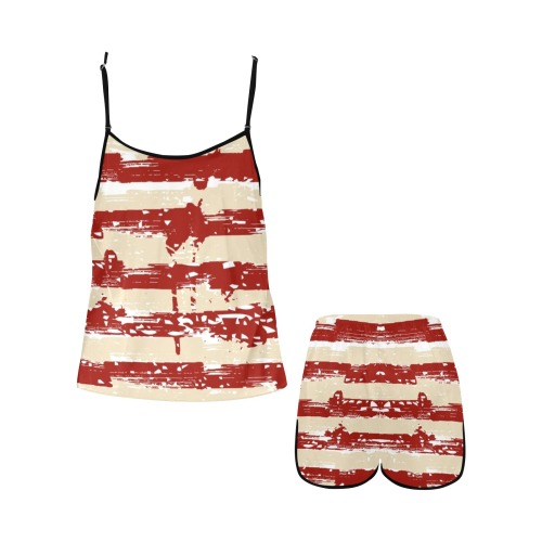 American Woman Women's Spaghetti Strap Short Pajama Set