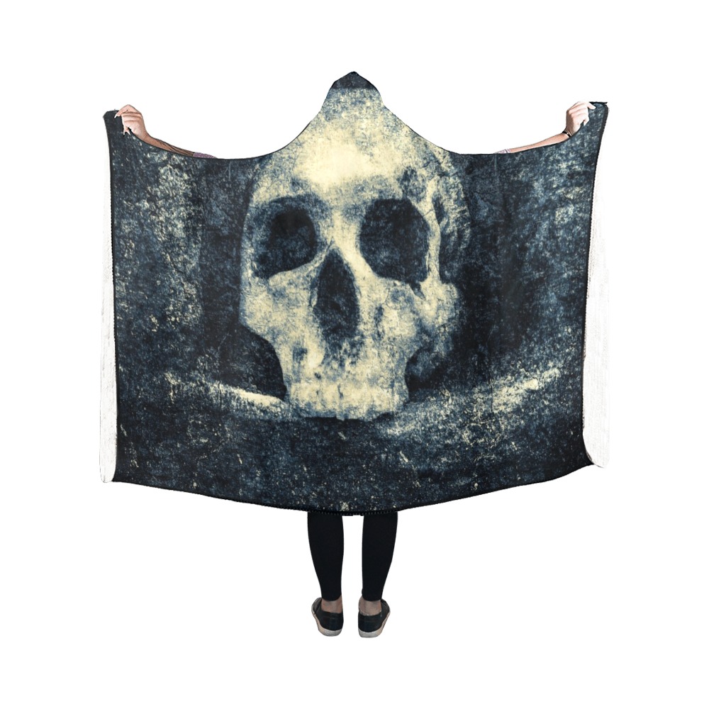 Man Skull In A Savage Temple Halloween Horror Hooded Blanket 50''x40''