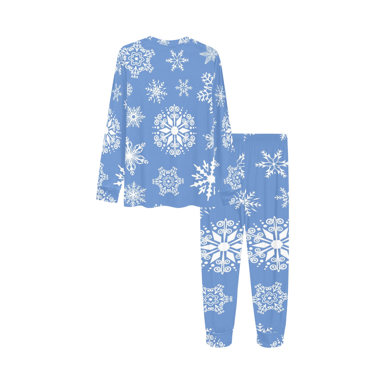 Snowfalkes - Blue Kids' All Over Print Pajama Set