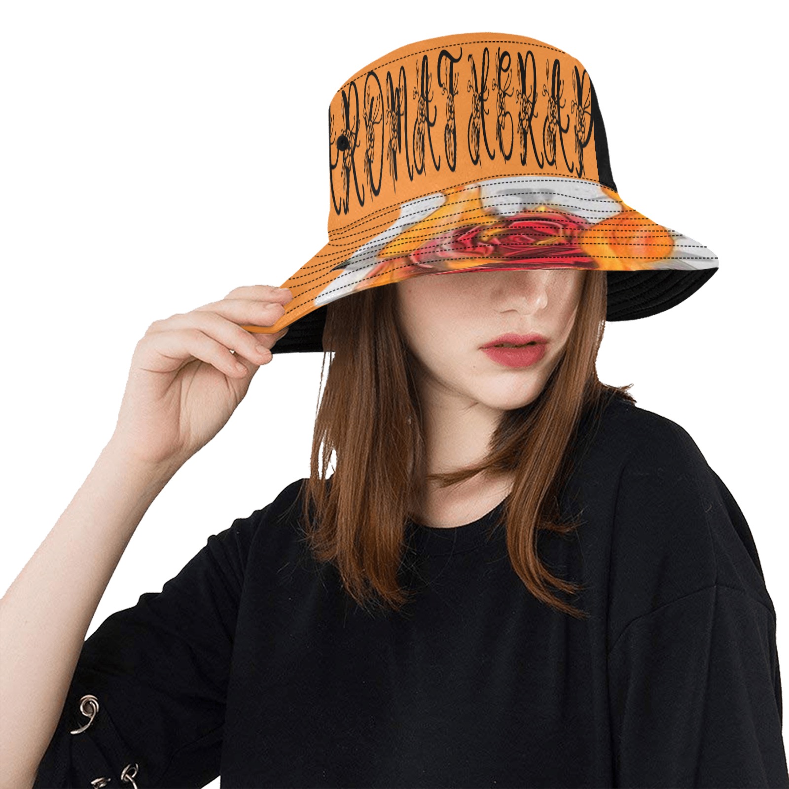 Aromatherapy Apparel Graphic Bucket Hat Orange Unisex Summer Bucket Hat