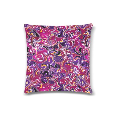 Purple swirl Custom Zippered Pillow Case 16"x16"(Twin Sides)