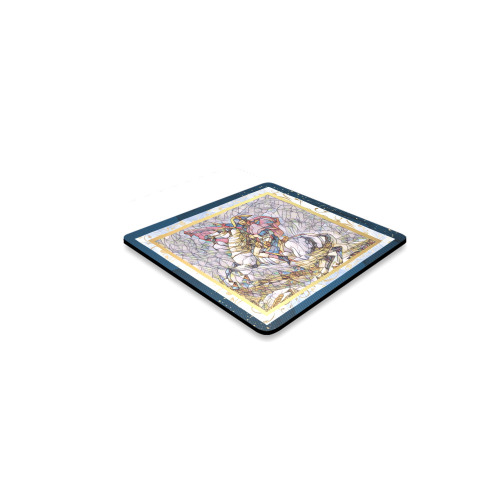 Second Remastered Version of Napoleon Crossing The Alps by Jacques-Louis David Square Coaster