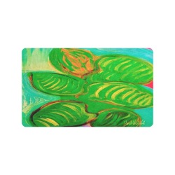 Green Leaf in Green Collection Doormat 30"x18" (Black Base)