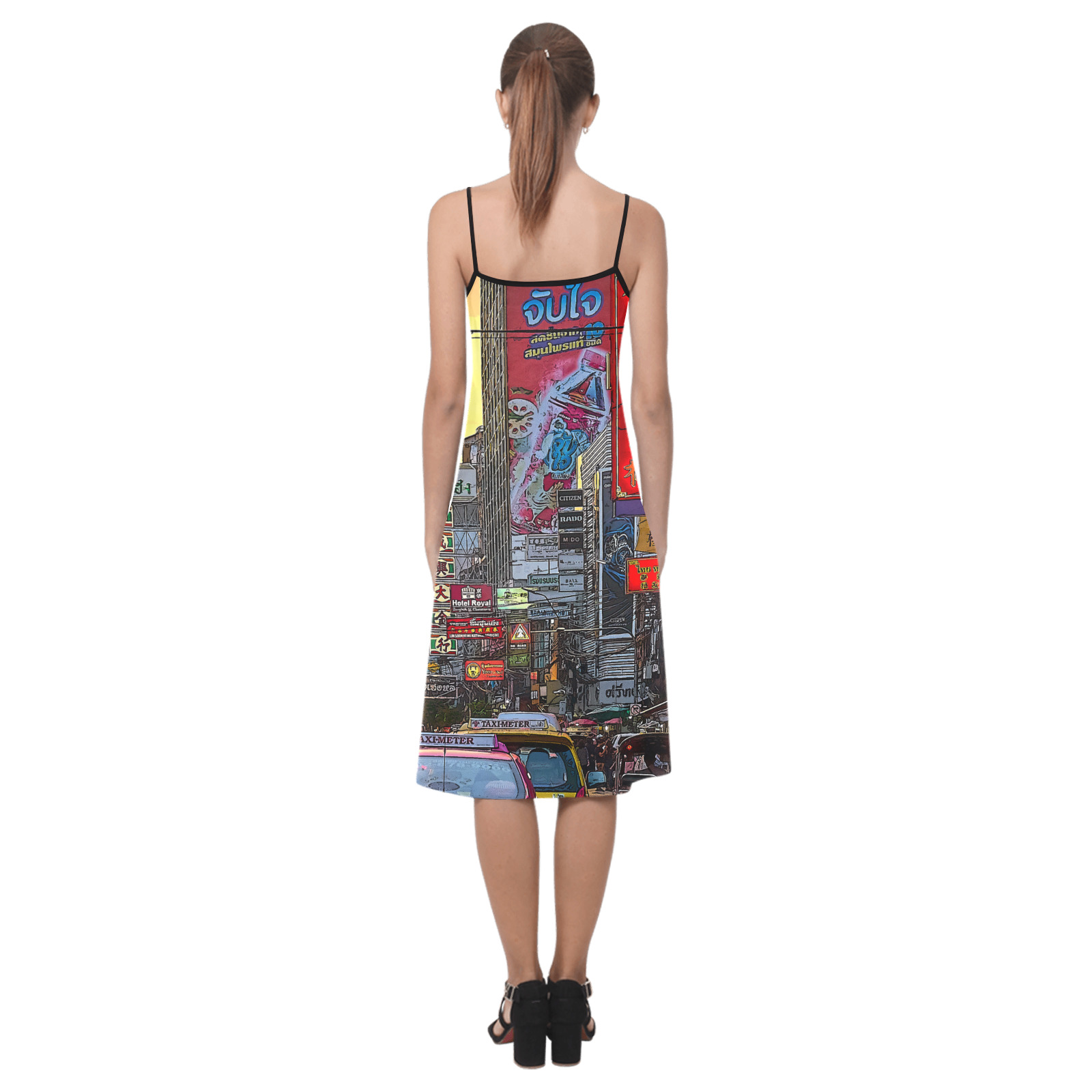 Chinatown in Bangkok Thailand - Altered Photo Alcestis Slip Dress (Model D05)