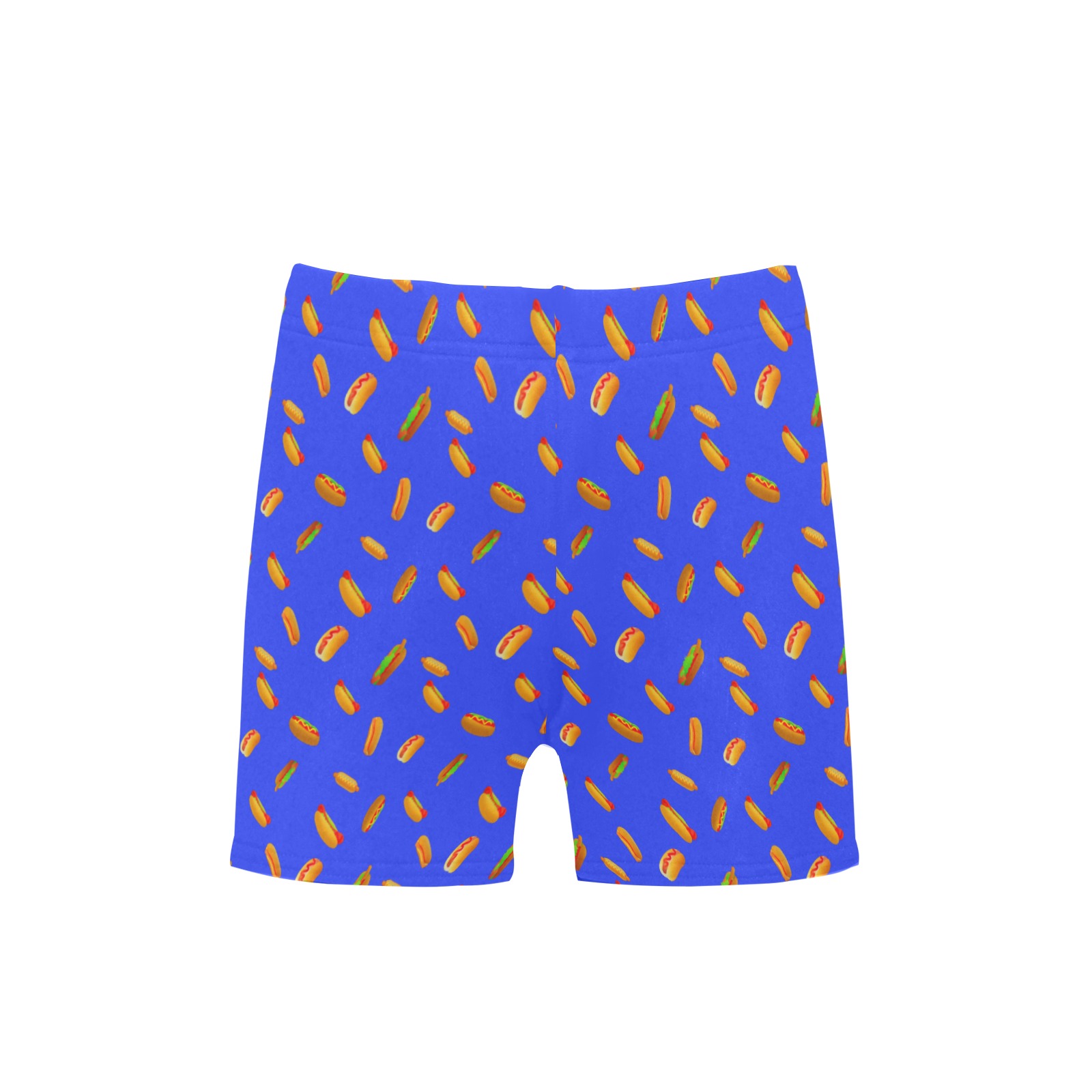 Hot Dog Pattern - Blue Little Boys' Swimming Trunks (Model L57)