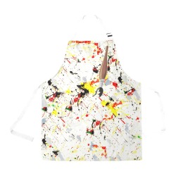 Paint Splatter with Artists Paint Brush All Over Print Apron