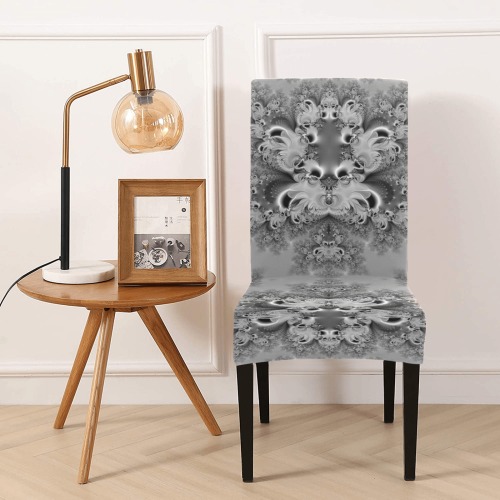 Cloudy Day in the Garden Frost Fractal Chair Cover (Pack of 4)