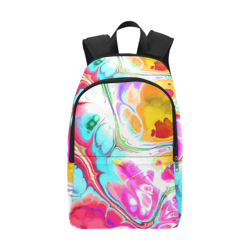 Funky Marble Acrylic Cellular Flowing Liquid Art Fabric Backpack for Adult (Model 1659)