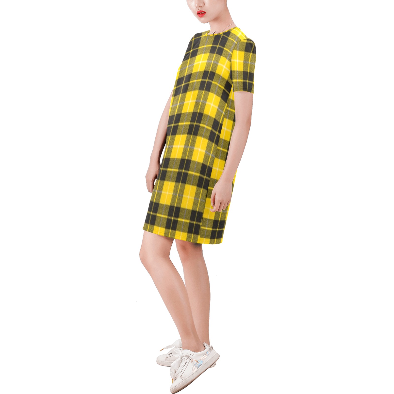 Barclay Dress Modern Short-Sleeve Round Neck A-Line Dress (Model D47)