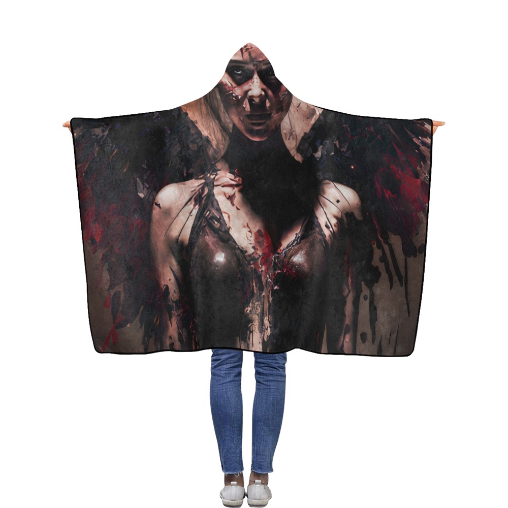 Angel of death Flannel Hooded Blanket 40''x50''