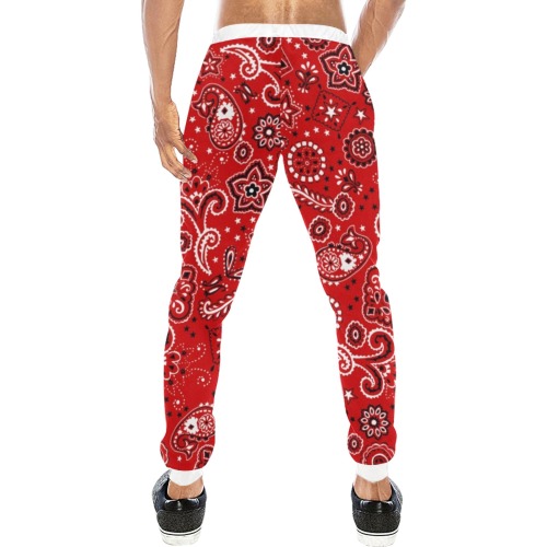 Red Gang Pants on White Men's All Over Print Sweatpants (Model L11)