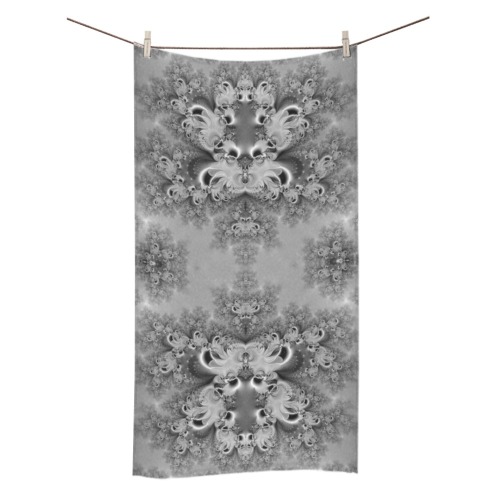 Cloudy Day in the Garden Frost Fractal Bath Towel 30"x56"