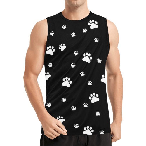 Paws Black and White by Fetishworld All Over Print Basketball Jersey