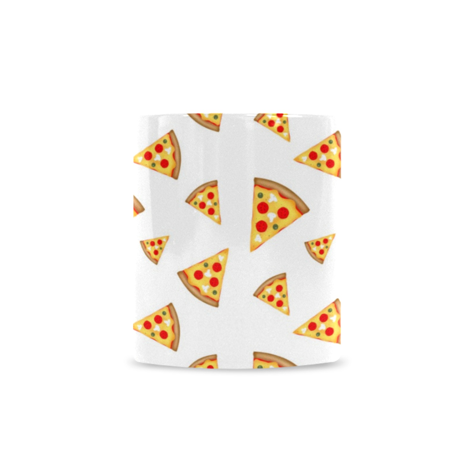 Cool and fun pizza slices pattern on white Custom White Mug (11oz)