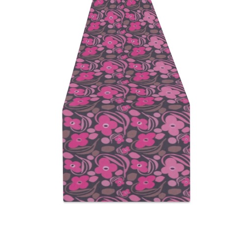 Retro pink floral Thickiy Ronior Table Runner 16"x 72"