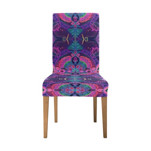 floralie-blue Removable Dining Chair Cover