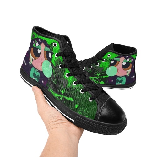 Custom ButterCup Shoe Women's High Top Canvas Shoes-4 Sides (Model 017)