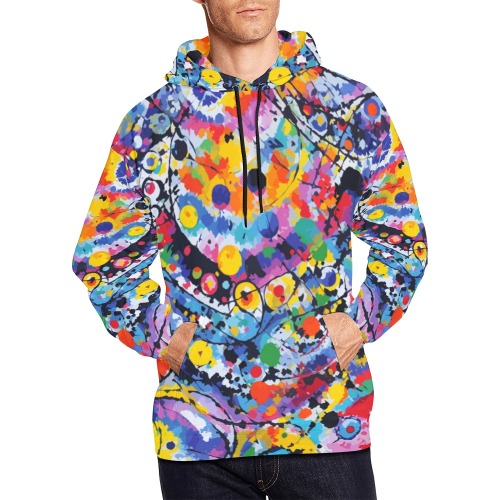 Abstract art on a theme of a tie-dye pattern. All Over Print Hoodie for Men (USA Size) (Model H13)