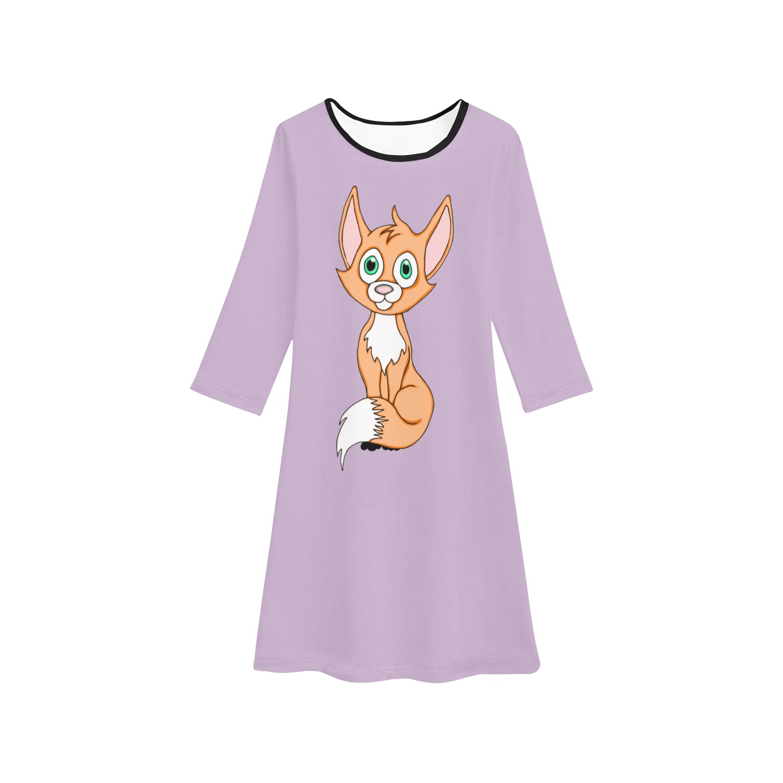 Foxy Roxy Lavender Girls' Long Sleeve Dress (Model D59)