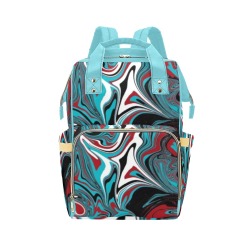 Dark Wave of Colors Multi-Function Diaper Backpack/Diaper Bag (Model 1688)