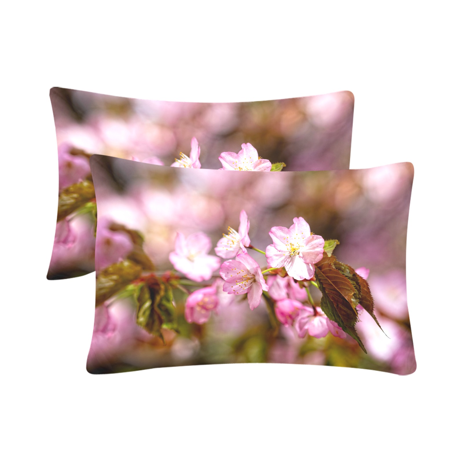 The festival of pink sakura cherry blossoms. Custom Pillow Case 20"x 30" (One Side) (Set of 2)