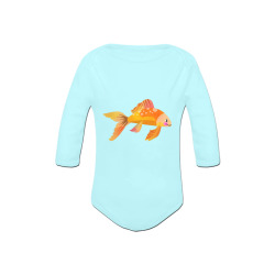 Fancy Aquarium Koi Gold Fish Cartoon Baby Powder Organic Long Sleeve One Piece (Model T27)