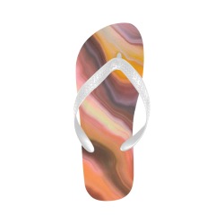 Modern marble watercolor brush 01W Flip Flops for Men/Women (Model 040)