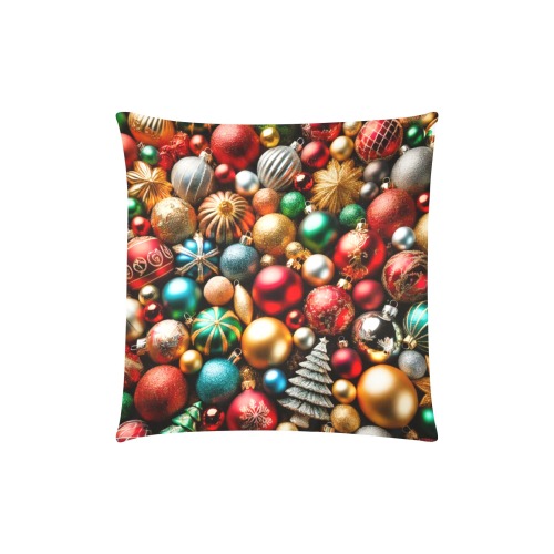 coloured baubles Custom Zippered Pillow Cases 18"x18" (Two Sides)