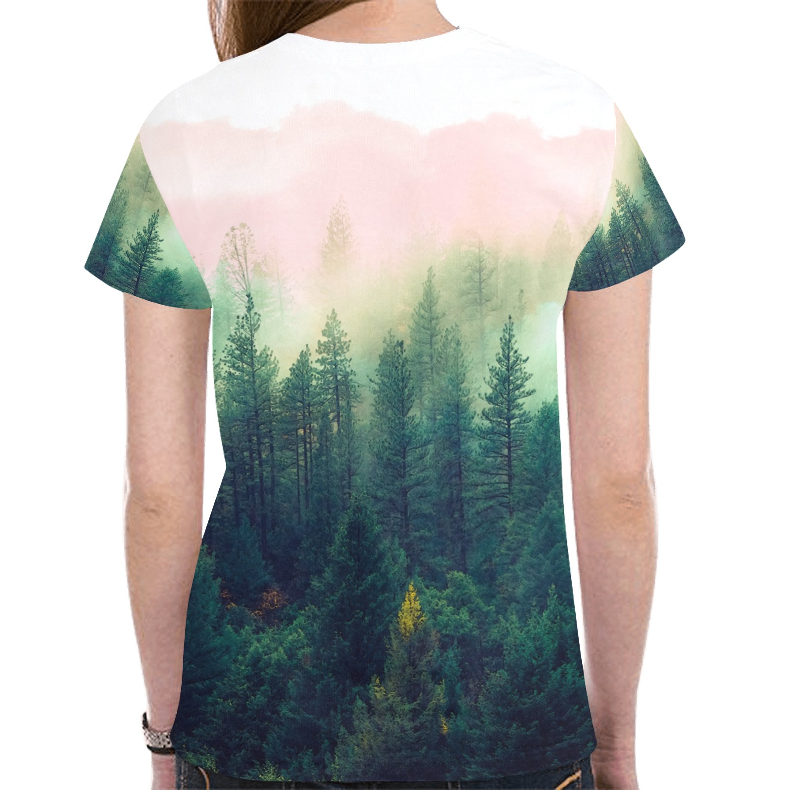 Mountain_landscape_painting New All Over Print T-shirt for Women (Model T45)