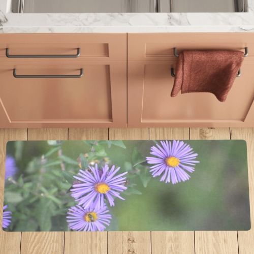 Purple Flowers Kitchen Mat 48"x17"