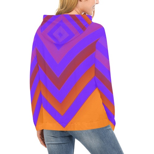 Sunset Chevron All Over Print Hoodie for Women (USA Size) (Model H13)