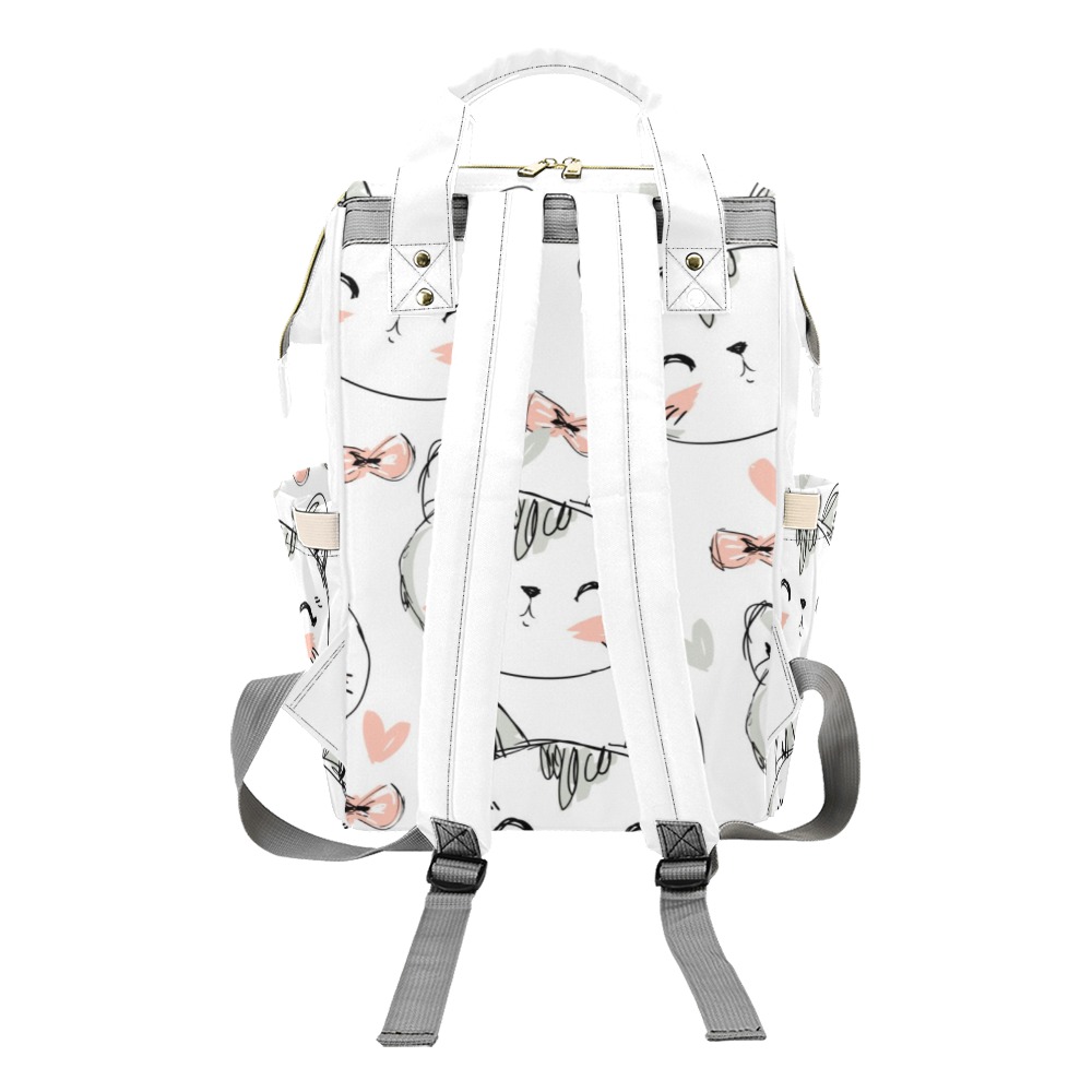 Cat Print Multi-Function Diaper Backpack/Diaper Bag (Model 1688)