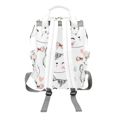 Cat Print Multi-Function Diaper Backpack/Diaper Bag (Model 1688)