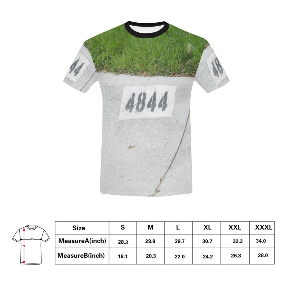 Street Number 4844 with black collar All Over Print T-Shirt for Men (USA Size) (Model T40)