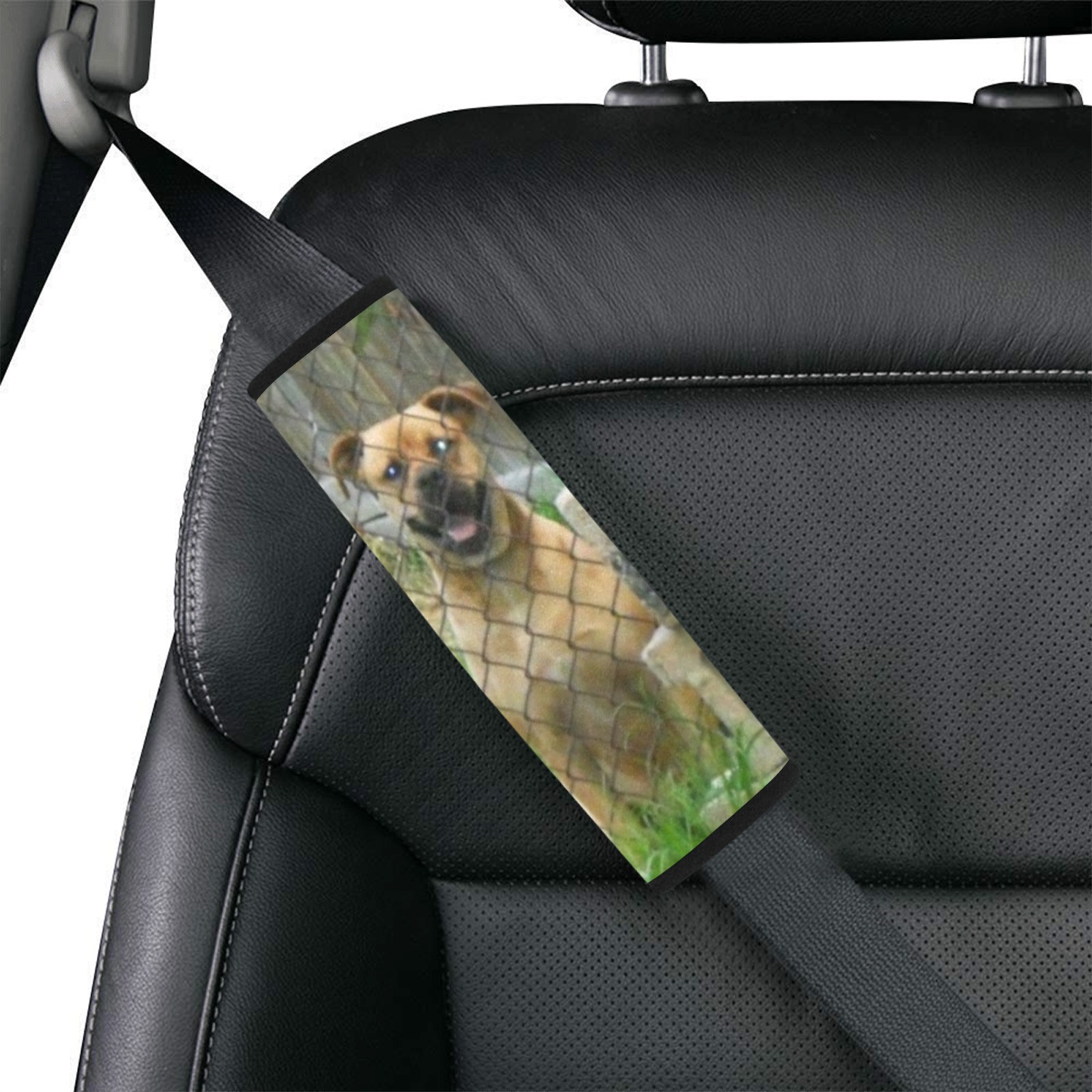A Smiling Dog Car Seat Belt Cover 7''x8.5'' (Pack of 2)