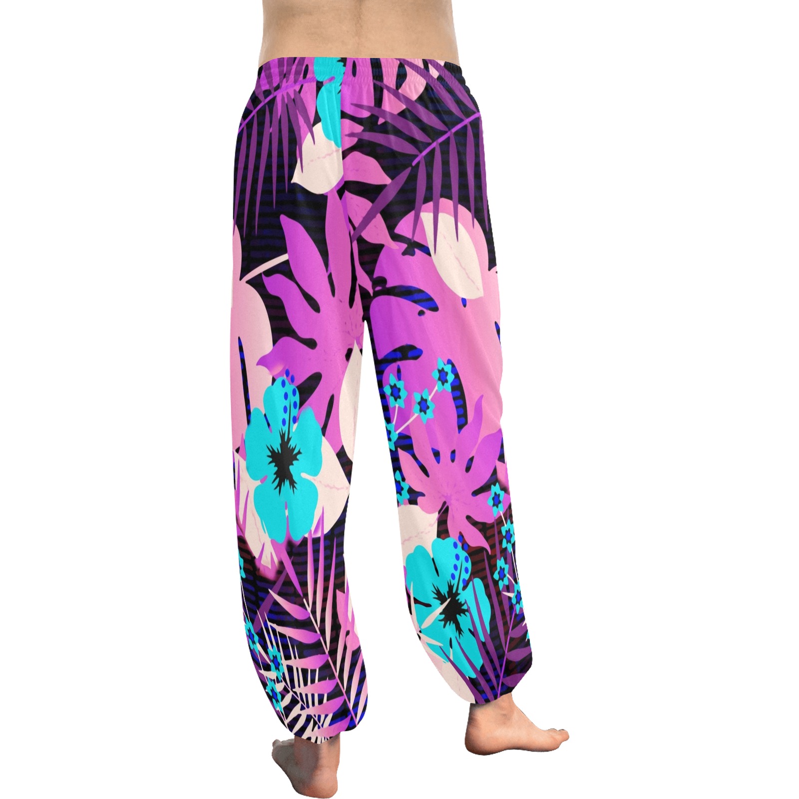 GROOVY FUNK THING FLORAL PURPLE Women's All Over Print Harem Pants (Model L18)