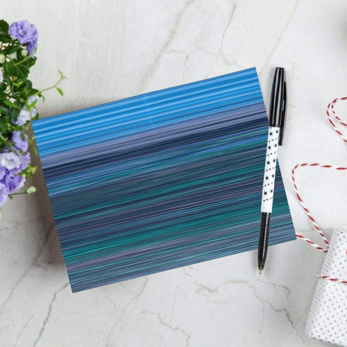 Abstract Blue Horizontal Stripes Greeting Card 8"x6"