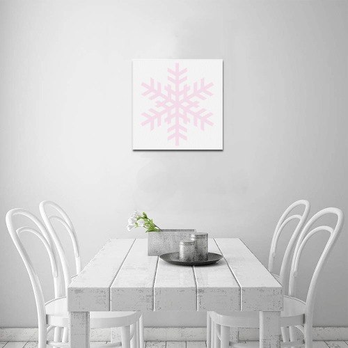 Winter season pink snowflake Upgraded Canvas Print 16"x16"
