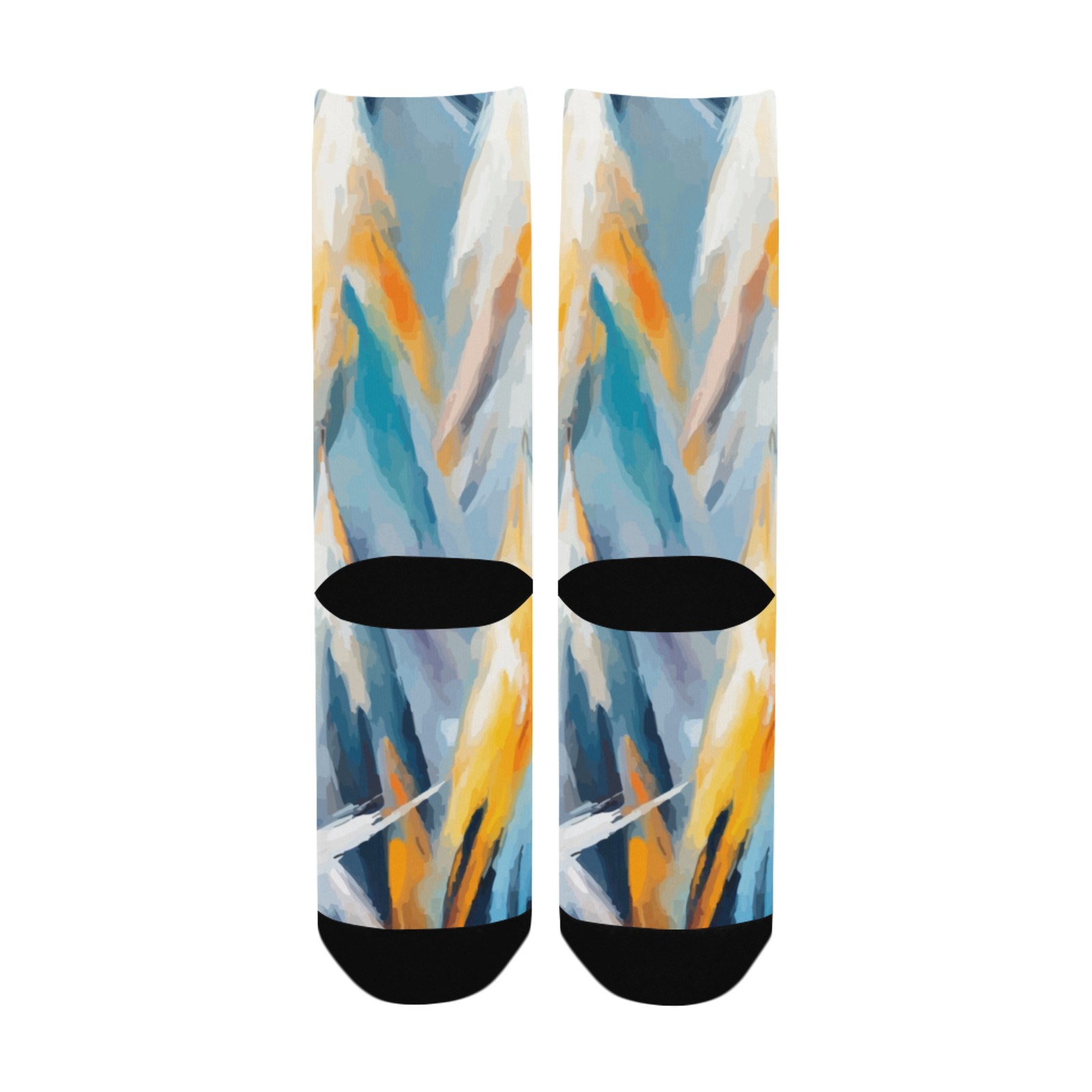 Abstract pattern of winter mountains or trees Custom Socks for Women