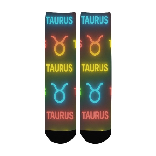 Neon Taurus Symbol Pattern
